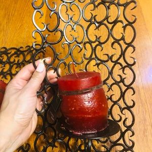 Dark Brown Medal Candle Holder Decor